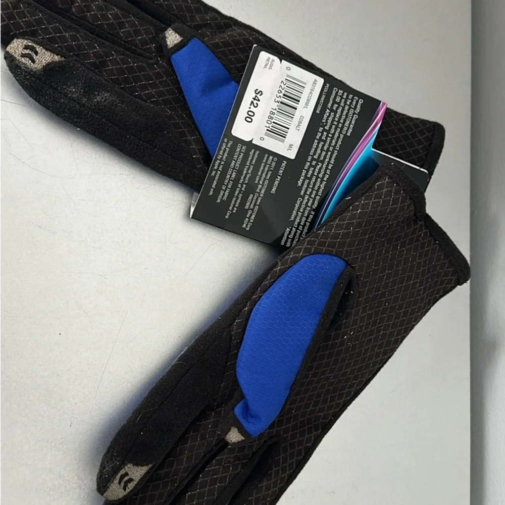 Isotoner Women's Blue and Black SmartTouch Gloves